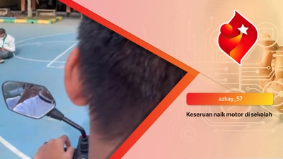 Keseruan naik motor di sekolah