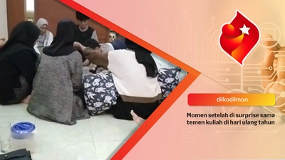 Momen setelah di surprise sama temen kuliah di hari ulang tahun
