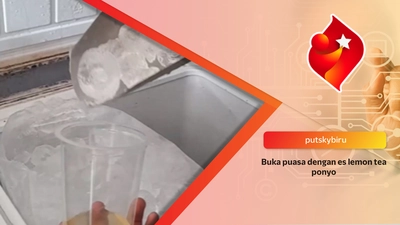 Buka puasa dengan es lemon tea ponyo 