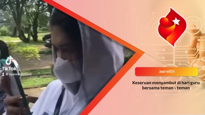 Keseruan menyambut di hari guru bersama teman - teman