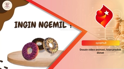 Desain video animasi iklan produk donat