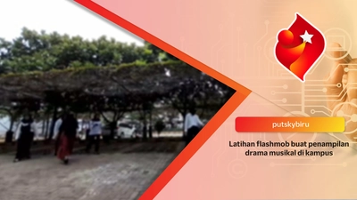 Latihan flashmob buat penampilan drama musikal di kampus 