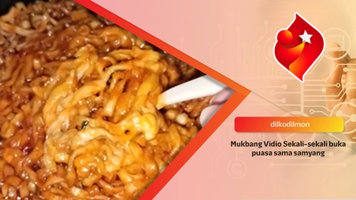 Mukbang Vidio Sekali-sekali buka puasa sama samyang